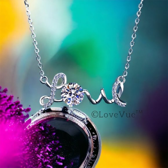 Jewelry - Certified 1ct. t.w. Diamond Moissanite Love Necklace